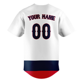 Custom Team Design White & Navy Blue Colors Design Sports Baseball Jersey BB00MT040218