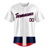 Custom Team Design White & Navy Blue Colors Design Sports Baseball Jersey BB00MT040218