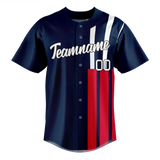 Custom Team Design Navy Blue & Red Colors Design Sports Baseball Jersey BB00MT051809