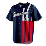 Custom Team Design Navy Blue & Red Colors Design Sports Baseball Jersey BB00MT051809