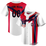 Custom Team Design White & Red Colors Design Sports Baseball Jersey