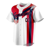 Custom Team Design White & Red Colors Design Sports Baseball Jersey BB00MT090209