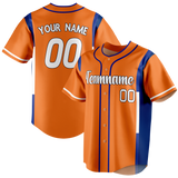 Custom Team Design Orange & Royal Blue Colors Design Sports Baseball Jersey