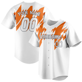 Custom Team Design White & Orange Colors Design Sports Baseball Jersey