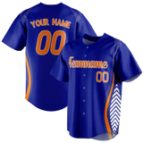 Custom Team Design Navy Blue & Orange Colors Design Sports Baseball Jersey