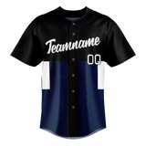 Custom Team Design Black & Navy Blue Colors Design Sports Baseball Jersey BB00NYY040118