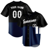 Custom Team Design Black & Navy Blue Colors Design Sports Baseball Jersey