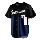 Custom Team Design Black & Navy Blue Colors Design Sports Baseball Jersey BB00NYY040118