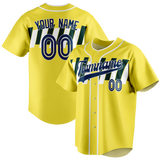 Custom Team Design Yellow & White Colors Design Sports Baseball Jersey BB00OA041202