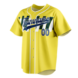 Custom Team Design Yellow & White Colors Design Sports Baseball Jersey BB00OA041202