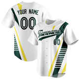 Custom Team Design White & Kelly Green Colors Design Sports Baseball Jersey