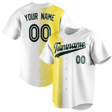 Custom Team Design White & Yellow Colors Design Sports Baseball Jersey