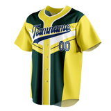 Custom Team Design Yellow & Kelly Green Colors Design Sports Baseball Jersey BB00OA091215