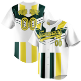 Custom Team Design White & Kelly Green Colors Design Sports Baseball Jersey