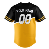 Custom Team Design Black & Yellow Colors Design Sports Baseball Jersey BB00PP010112