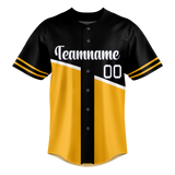 Custom Team Design Black & Yellow Colors Design Sports Baseball Jersey BB00PP010112