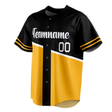 Custom Team Design Black & Yellow Colors Design Sports Baseball Jersey BB00PP010112