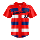 Custom Team Design Red & Navy Blue Colors Design Sports Baseball Jersey BB00PP010918