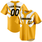 Custom Team Design Yellow & White Colors Design Sports Baseball Jersey