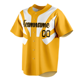 Custom Team Design Yellow & White Colors Design Sports Baseball Jersey BB00PP031202