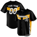 Custom Team Design Black & Yellow Colors Design Sports Baseball Jersey BB00PP040112