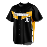 Custom Team Design Black & Yellow Colors Design Sports Baseball Jersey BB00PP040112