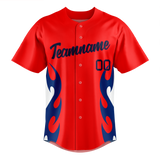 Custom Team Design Red & Royal Blue Colors Design Sports Baseball Jersey BB00PP060919