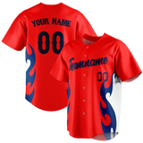 Custom Team Design Red & Royal Blue Colors Design Sports Baseball Jersey