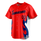 Custom Team Design Red & Royal Blue Colors Design Sports Baseball Jersey BB00PP060919