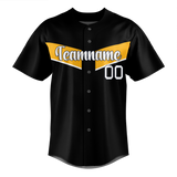 Custom Team Design Black & Yellow Colors Design Sports Baseball Jersey BB00PP090112