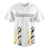 Custom Team Design White & Yellow Colors Design Sports Baseball Jersey BB00PP100212