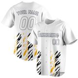 Custom Team Design White & Yellow Colors Design Sports Baseball Jersey