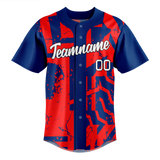 Custom Team Design Red & Royal Blue Colors Design Sports Baseball Jersey BB00PP100919