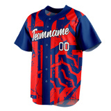 Custom Team Design Red & Royal Blue Colors Design Sports Baseball Jersey BB00PP100919