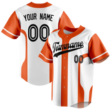 Custom Team Design White & Orange Colors Design Sports Baseball Jersey