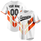 Custom Team Design White & Orange Colors Design Sports Baseball Jersey