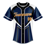 Custom Team Design Navy Blue & White Colors Design Sports Baseball Jersey BB00SF011802