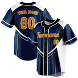 Custom Team Design Navy Blue & White Colors Design Sports Baseball Jersey