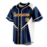 Custom Team Design Navy Blue & White Colors Design Sports Baseball Jersey BB00SF011802