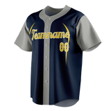 Custom Team Design Navy Blue & Gray Colors Design Sports Baseball Jersey BB00SF021803