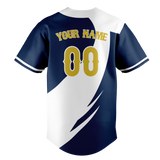 Custom Team Design White & Navy Blue Colors Design Sports Baseball Jersey BB00SF040218