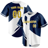 Custom Team Design White & Navy Blue Colors Design Sports Baseball Jersey