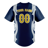 Custom Team Design Navy Blue & Silver Colors Design Sports Baseball Jersey BB00SF051804