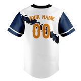 Custom Team Design White & Navy Blue Colors Design Sports Baseball Jersey BB00SF060218