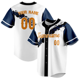 Custom Team Design White & Navy Blue Colors Design Sports Baseball Jersey