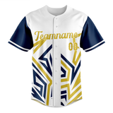 Custom Team Design White & Yellow Colors Design Sports Baseball Jersey BB00SF090212