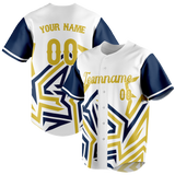 Custom Team Design White & Yellow Colors Design Sports Baseball Jersey