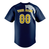 Custom Team Design Navy Blue & Gray Colors Design Sports Baseball Jersey BB00SF101803