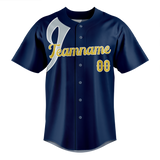 Custom Team Design Navy Blue & Gray Colors Design Sports Baseball Jersey BB00SF101803