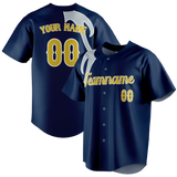 Custom Team Design Navy Blue & Gray Colors Design Sports Baseball Jersey